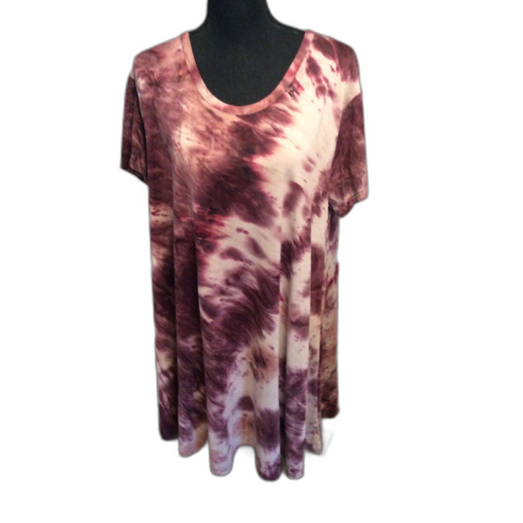 J for Justify Plus size 2X Tie Die Tee Shirt Dress Soft short sleeves Swing - Picture 1 of 6